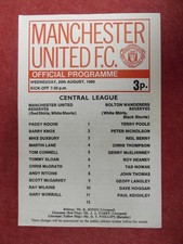 MANCHESTER UTD v BOLTON WAND. | 1980/1981 | RESERVES | 20 AUG 1980 | UK FREEPOST