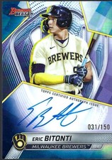 2025 Bowman's Best Best of '25 Autographs Blue Refractors Eric Bitonti #31/150
