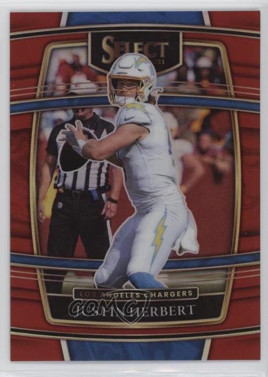 2021 Panini Select Concourse Red Prizm 91/99 Justin Herbert #19 s1i