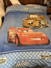 Vtg Disney Pixar Cars Twin Comforter Lightning McQueen Mater Race 2 Sided