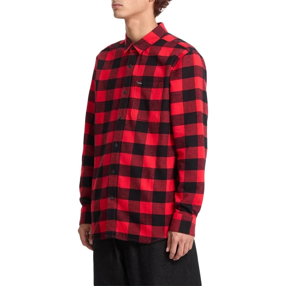 Camicia A Maniche Lunghe Volcom Caden A Quadri - Lifeguard Red - Immagine 2 di 4
