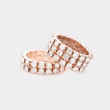 2PCS - Rhinestone Stretch Rings