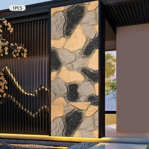 Waterproof 3D Faux Stone Wall Panel Indoor/Outdoor Wall Mounted Background Decor