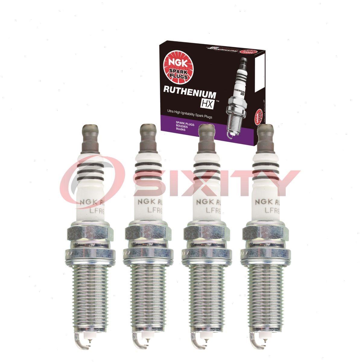 4 pcs NGK Ruthenium HX Spark Plugs for 2004-2006 Subaru Baja 2.5L H4 - ox