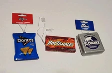 Ruz Snacks Cool Ranch Doritos, Hot Tamales & Klondike Bar Christmas Ornament Lot