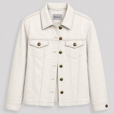 Betty Barclay Women s White Stretch Denim Jacket Size FR 40 (GB 12)