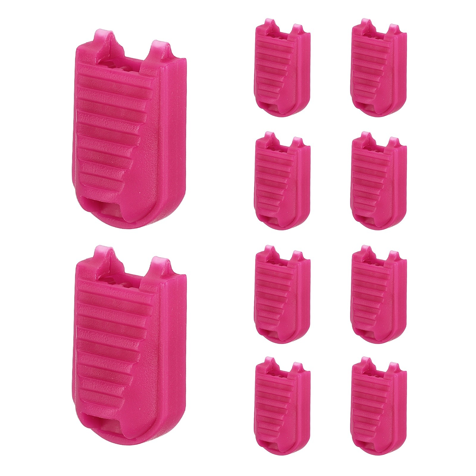 Zipper Pull Tabs Cord End Tips Shoelace End Clips - (10 Pack, Rose Red)