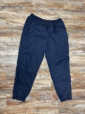 Mens Nike Swishy Track Pants Size XL Navy Blue Vintage 90 s Ankle Zip Running