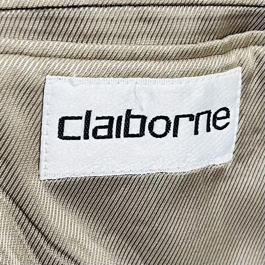 Abrigo deportivo Claiborne 46R 100 % lana engordada tejido dorado forrado con tres botones Foto 3 de 4