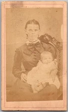 Antique CDV Circa 1870s P.W. Wolever Lady with Baby Lafayette IN