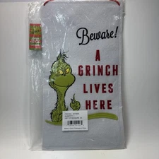 A GRINCH Lives Here DOOR HANGER OR FREE STANDING NEW 18x10 DPT 56