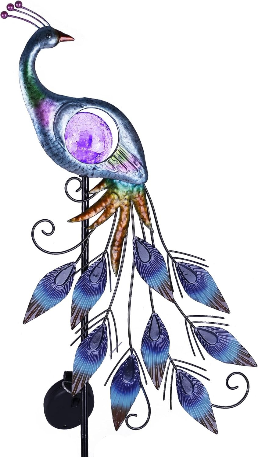 35.4 Inch Solar Peacock Garden Lights for Outdoor Yard Decor  