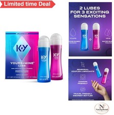 Couples Lubricant Set Water Based Silicone Warming Tingling 2 Bottles Travel