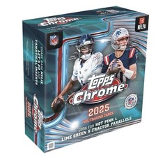 THREE (3) 2025 Topps Chrome NFL Football Mega Boxes Factory Sealed Brand New