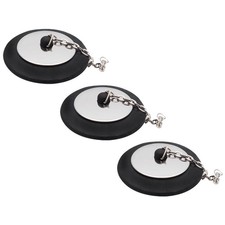 Reusable Rubber Bathtub Drain Stoppers with Chain Set of 3 Silver Bathroom Plug