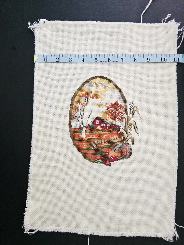 Fall~Harvest~Autumn~Unfinished Cross Stitch Project No Floss No Pattern - Image 3 of 4