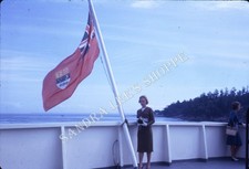 Canadian Red Ensign Flag Ship Deck Woman 1962 Vintage Film Slide