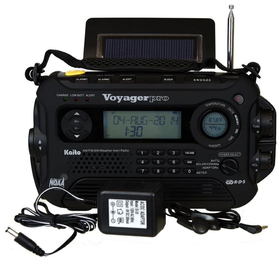 Manivela digital Voyager Pro KA600 dinamo solar AM/FM/LW/SW y NOAA clima... Foto 2 de 4