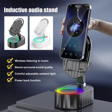 Wireless Induction Audio Bluetooth Speaker Phone Holder Emergency Rechargeable