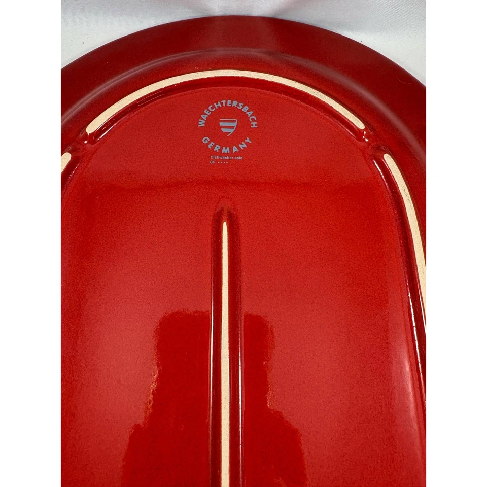 Винтажное немецкое сервировочное блюдо из красной вишни Waechtersbach  - Изображение 4 из 4