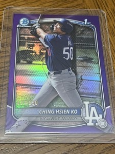 2025 Bowman Chrome 1st CHING-HSIEN KO  TRUE PURPLE Refractor /250 Dodgers