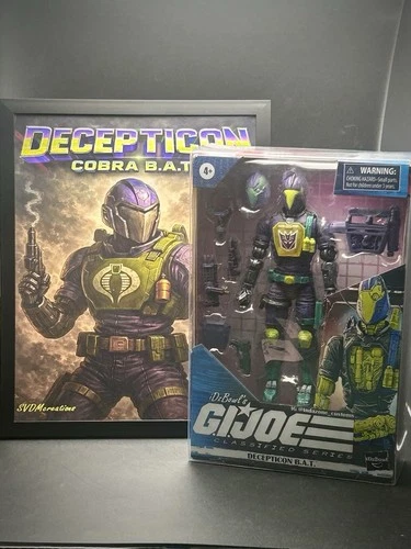 Decepticon Cobra BAT Classified GI Joe Custom With Case And Framed MiniPoster