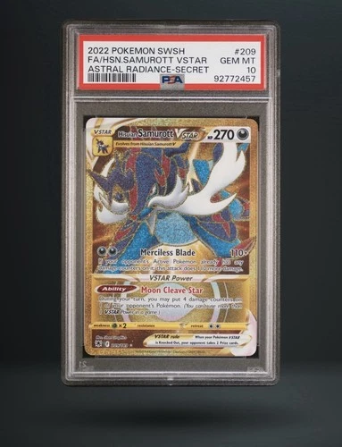 Pokémon Hisuian Samurott VSTAR Secret Rare 209/189 Astral Radiance Holo PSA 10