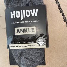 Hollow Unisex Performance Alpaca Ankle Socks Black Size Large NWT