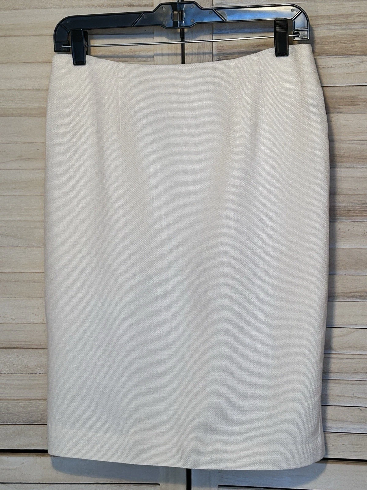 Vintage Size 10 Linda Allard ELLEN TRACY Lined Cream Woven Skirt EUC