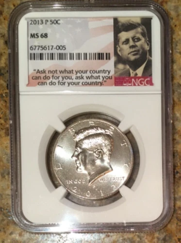 2013 P  Kennedy Half Dollar NGC MS68 Low Pop 