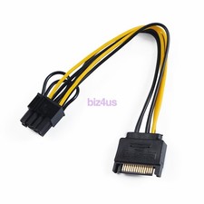 15pin SATA Male to 8pin 6 2 PCI-E Power Supply Cable for GPU Graphic Video Card