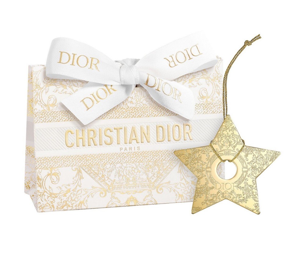Dior gold tone  2023 Christmas  Gold Star With Dior Logo In A Holiday Bag