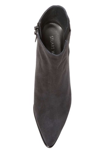 STUART WEITZMAN BASIS BOOTIE SUEDE ANTHRACITE SLATE ANKLE CLASSIC BOOT SZ 8 NEW - Picture 4 of 10