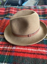Pendleton Fedora Vtg Brown Wool Felt Western Cowboy Hat w Leather Band Sz M 8 