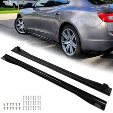 78.7"-86.6" Side Skirt Extension Panel Lips Glossy Black For Benz W205 W212 C300