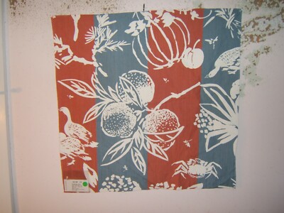 Lee Jofa Groundworks, Biscayne Bay, Ducks, 26.50'' W'' X 26.50''L, Cl Denim/Pumpkin