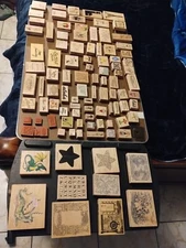 Wood Rubber Stamps Huge Lot Of 100+ Assorted Crafts Stamp Variety Of Brands