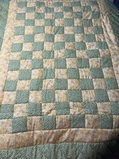 New Amish Made  Quilted Blocks  Baby Crib Quilt 38  x48" Shower Gift