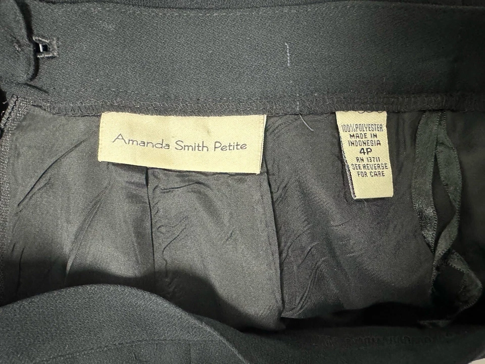 Falda recta negra de longitud media para mujer Amanda Smith Petite talla 4P Foto 4 de 4
