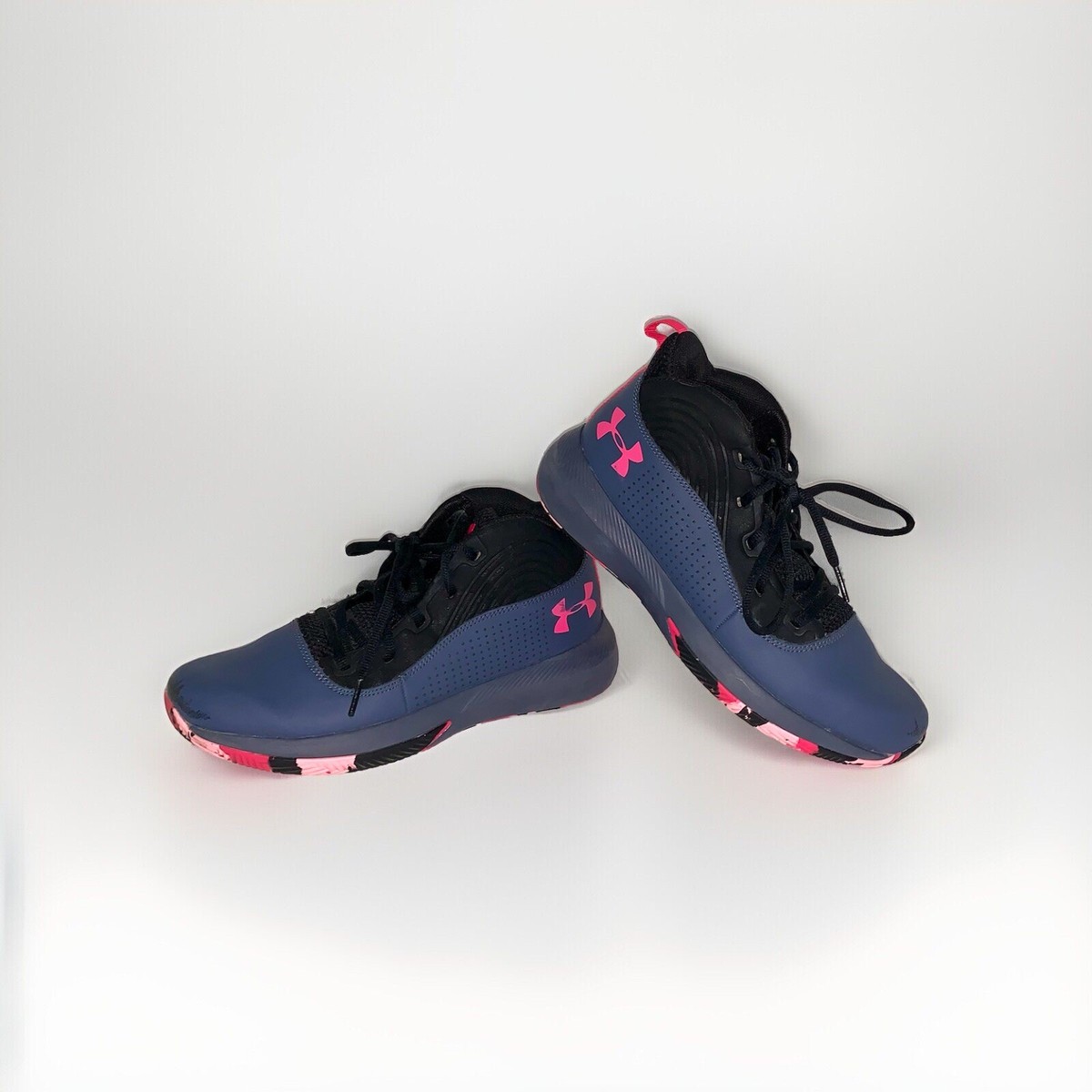 Under Armour Lockdown Basketball Shoes Unisex Size Grey Pink Camo