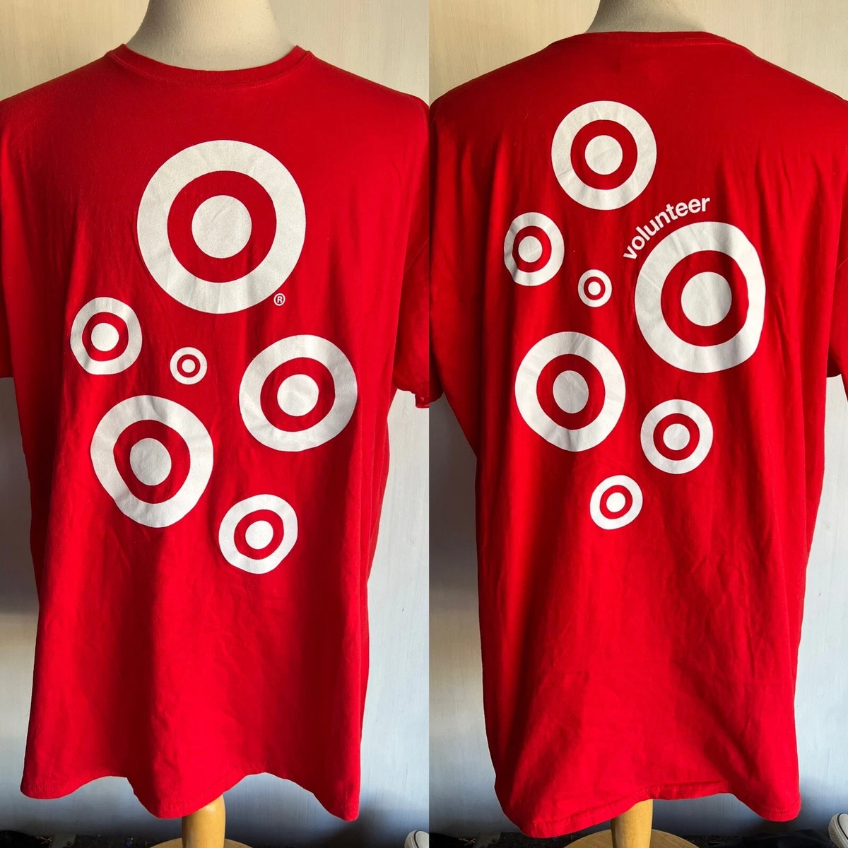 TARGET STORES Official Men s VOLUNTEERS Employee Staff Red T Shirt Size 3XL