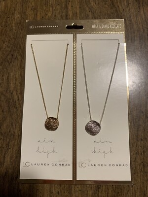 LC Lauren Conrad Wear & Share Necklaces.  Aim High   2 BFF Necklaces 16 In