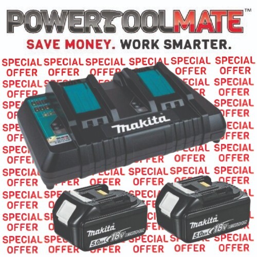 Genuine Makita BL1850 18v 5.0ah LXT Li-ion Battery - TWIN PACK & DC18RD