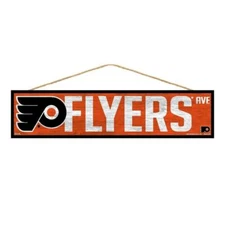 Philadelphia Flyers 4"x17" Wood Sign Avenue Design [NEW] NHL Wall Banner Street