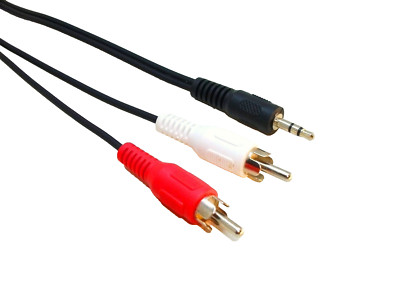 1,5 m Audio Kabel, 3,5 mm stereo Klinkenstecker auf 2 x Cinchstecker, Ton Kabel