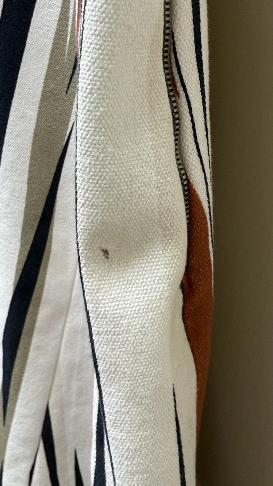 Abito midi Bottega Veneta arancione blu navy bianco lino senza maniche scollo a V 44 46 nuovo con etichette