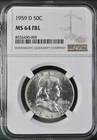 1959 D Franklin 50¢ NGC MS 64 FBL