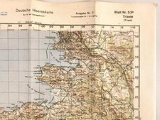 Deutsche Heereskarte "Trieste" Italien, Maße etwa 45 x 48 cm, datiert 1944, unge