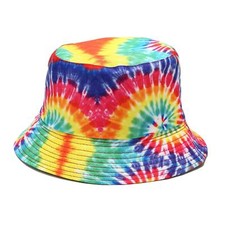 Unisex Print Double-Side-Wear Reversible Bucket Hat Beach Sun Protection