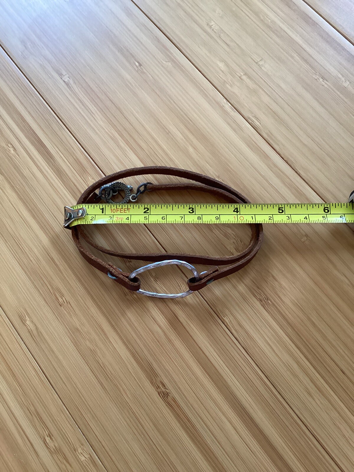 Thin Leather Multi Wrap Bracelet Used - image 2